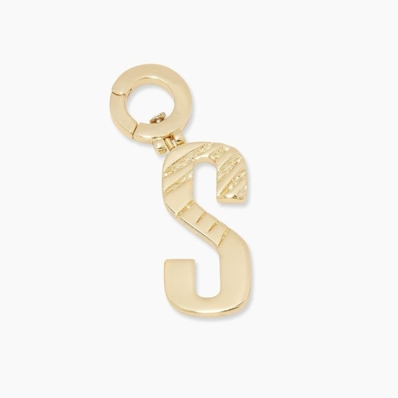 Gorjana 18k Gold Plated Brass Parker Initial Charm S New - Picture 1 of 7